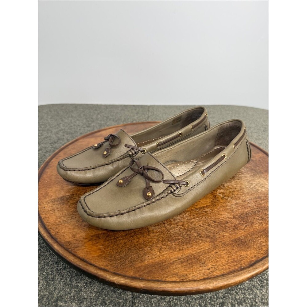 Marc Joseph Shoes Wm 9.5 Green Leather Driving Moccasin Loafers Cypress Hill